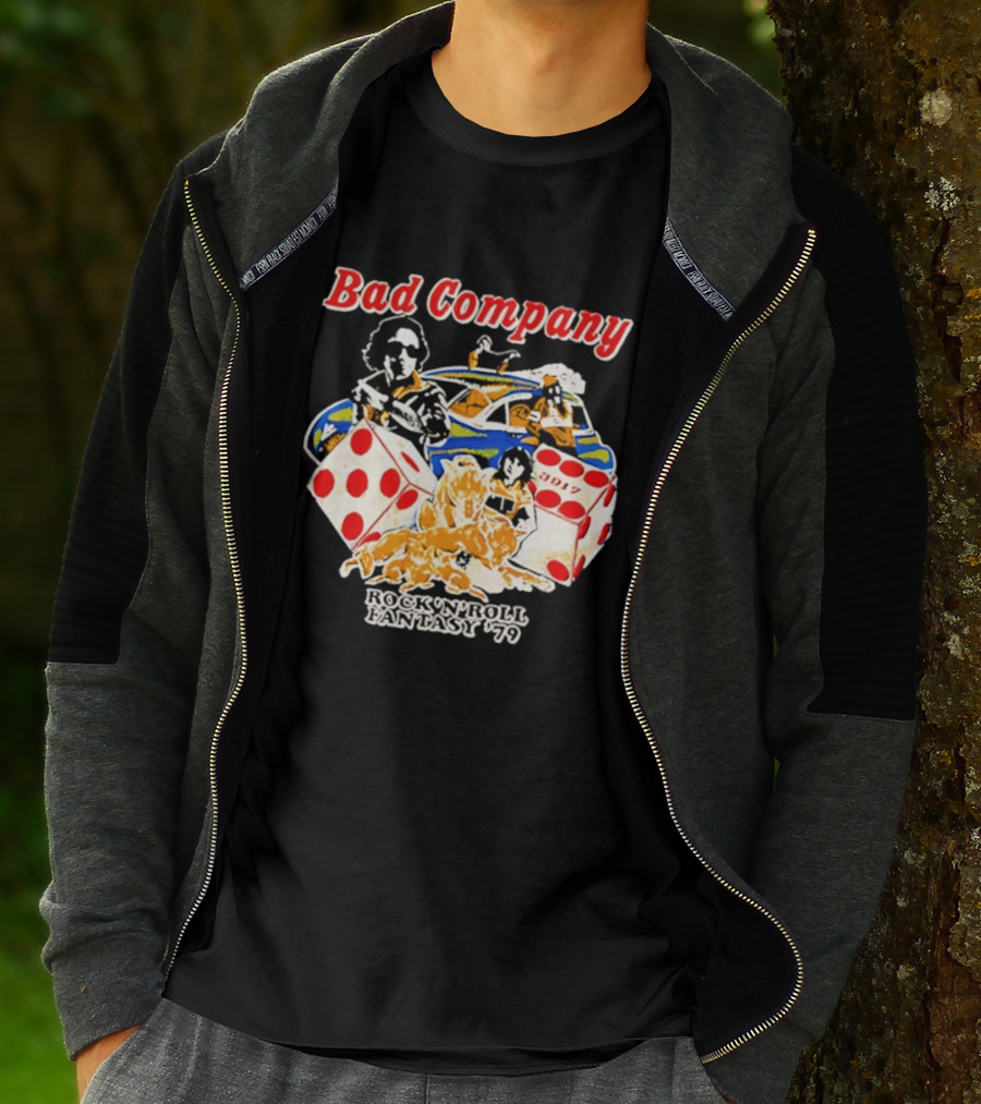 Bad Company Rock N Roll Fantasy '90 Dice And Muscle Car T-Shirt