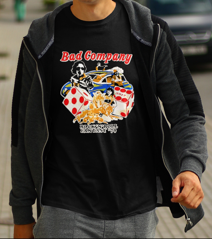 Bad Company Rock N Roll Fantasy '90 Dice And Muscle Car T-Shirt