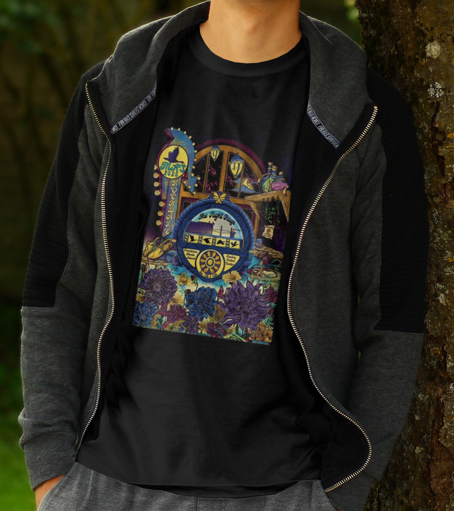 Rockadame Mats 2025 The Night Rays Providence Rhode Island Factory Ticket Center T-Shirt