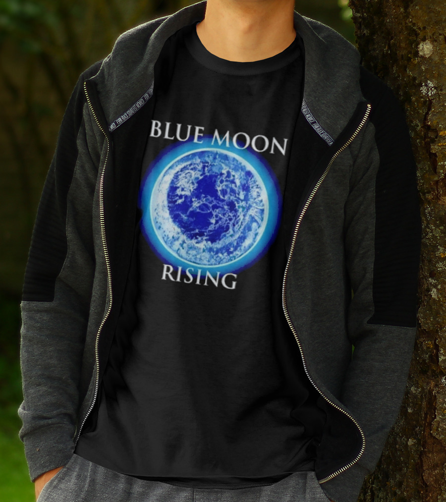 Blue Moon Rising Astronomy Celestial Night Sky Planetary T-Shirt