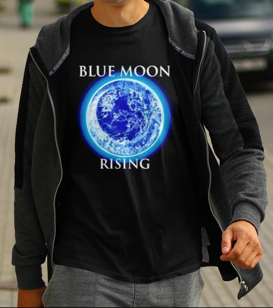 Blue Moon Rising Astronomy Celestial Night Sky Planetary T-Shirt