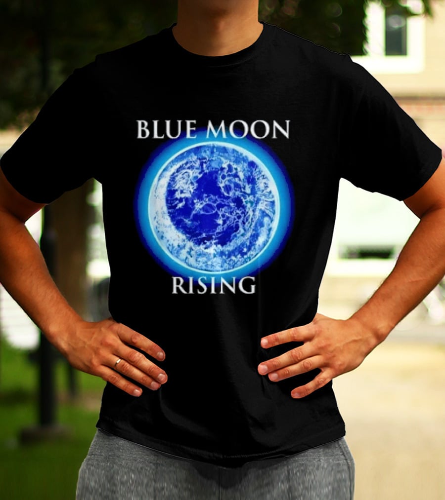 Blue Moon Rising Astronomy Celestial Night Sky Planetary T-Shirt