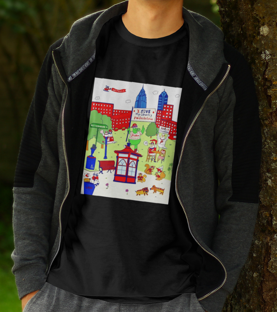 Philadelphia Phillies I Love My Country Rittenhouse Square Phillies Go Phils T-Shirt