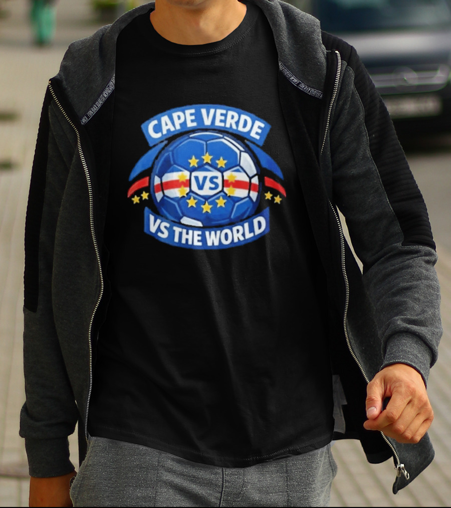 Cape Verde Football Vs The World Soccer Ball Stars T-Shirt