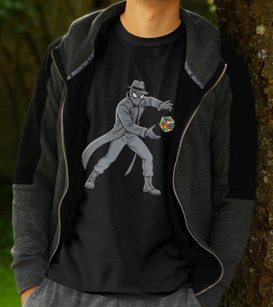 Spider Man Noir With Rubik's Cube Mastermind T-Shirt