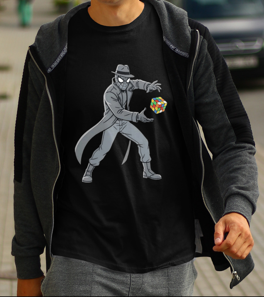 Spider Man Noir With Rubik's Cube Mastermind T-Shirt