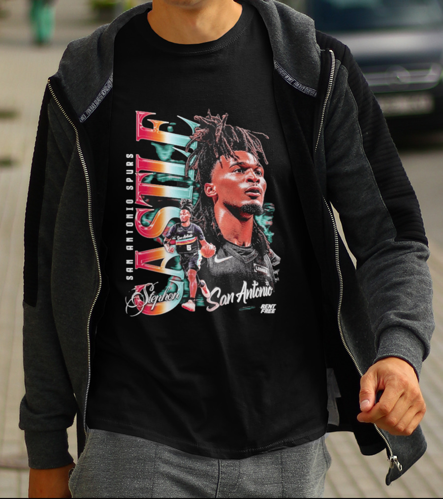 Stephon Castle San Antonio Spurs Player Collage Rent Free T-Shirt