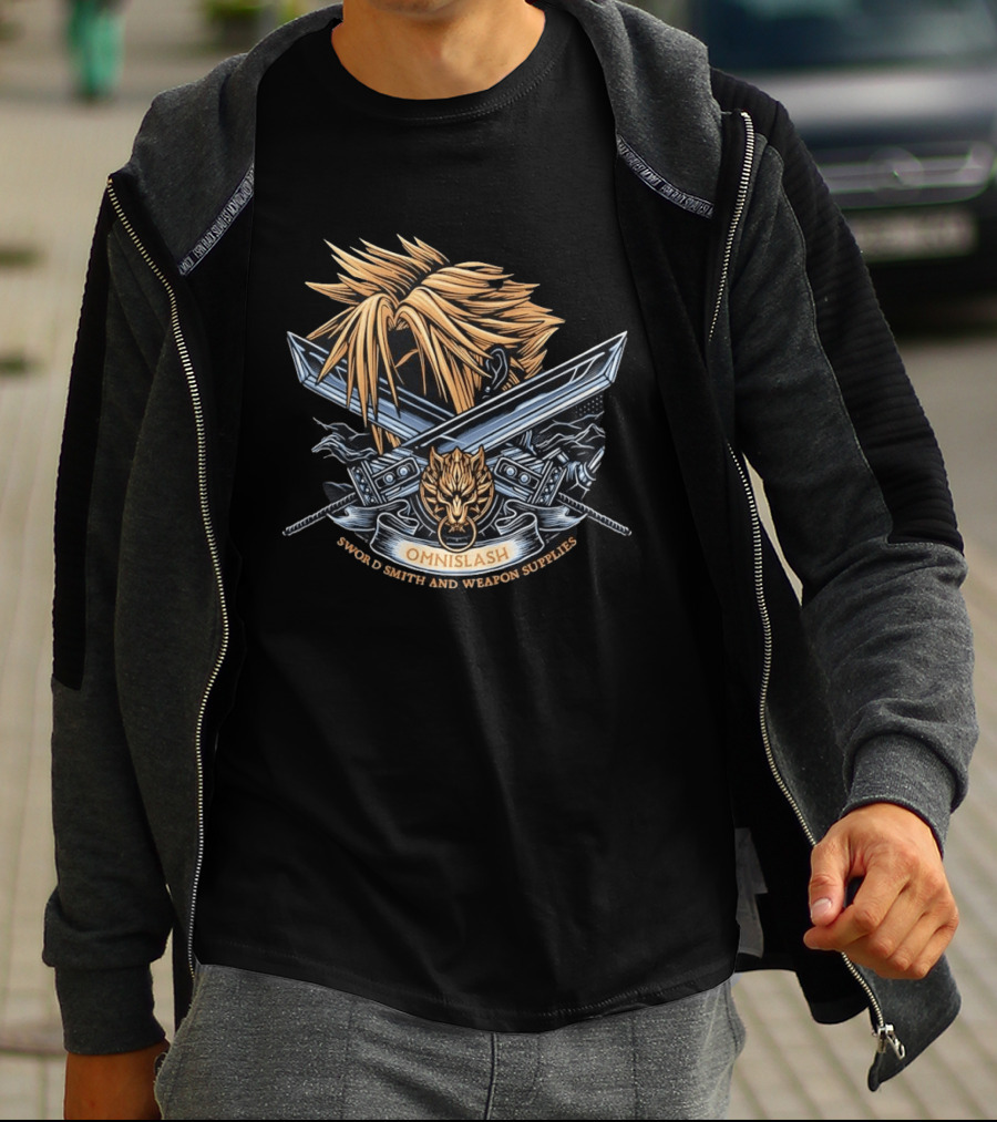 Cloud Strife Omnislash Swordsmith And Weapon Supplies Final Fantasy T-Shirt