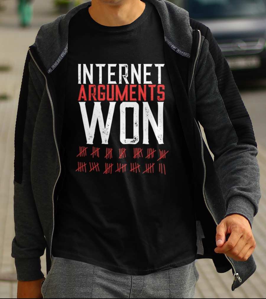 Internet Arguments Won Tally Marks Online Debate Victories Counter T-Shirt