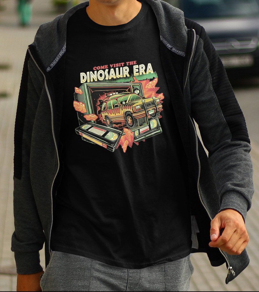 Come Visit The Dinosaur Era Jeep Bursting Through TV T-Shirt