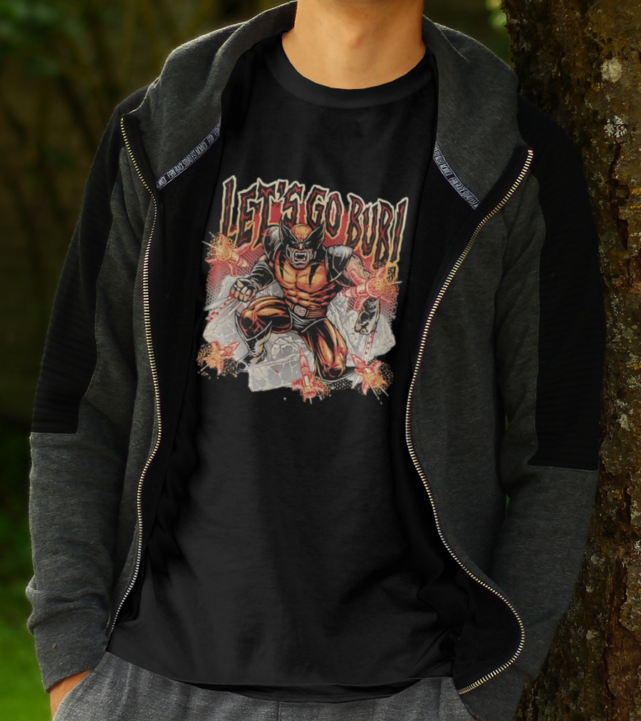 Wolverine Let's Go Bub Retro Comic Style Fierce Action Scene T-Shirt