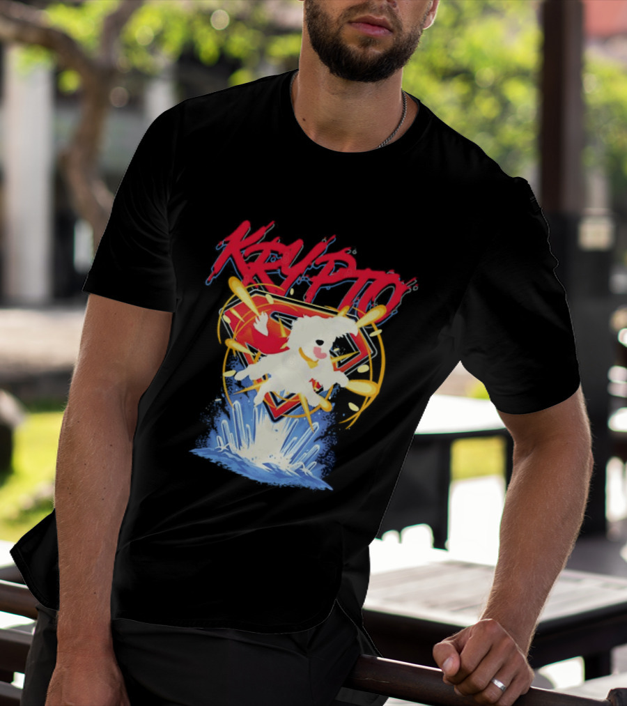 Krypto The Superdog With Superman Symbol And Skateboard T-Shirt