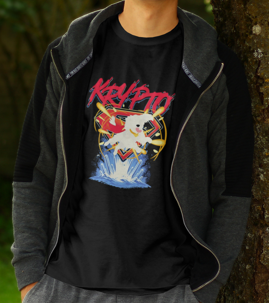Krypto The Superdog With Superman Symbol And Skateboard T-Shirt