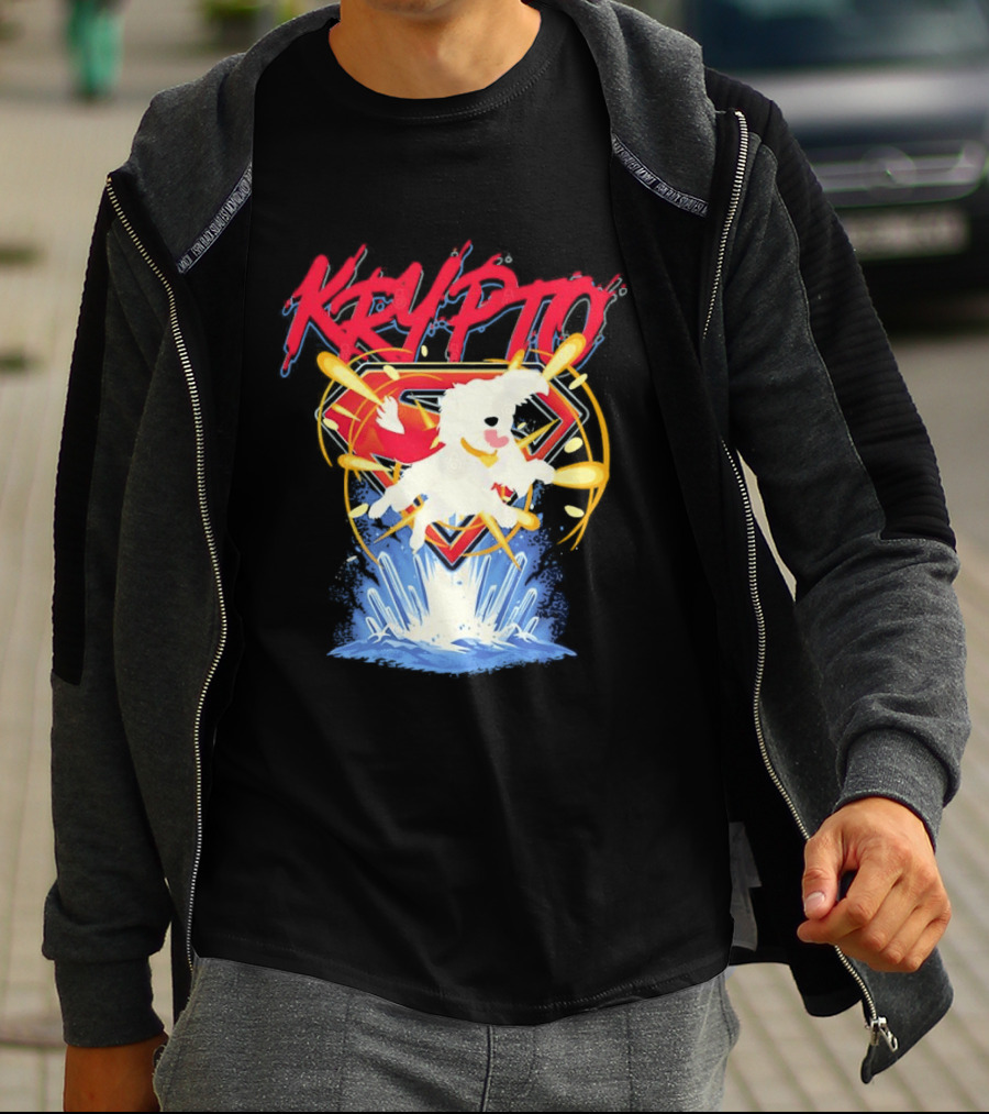Krypto The Superdog With Superman Symbol And Skateboard T-Shirt