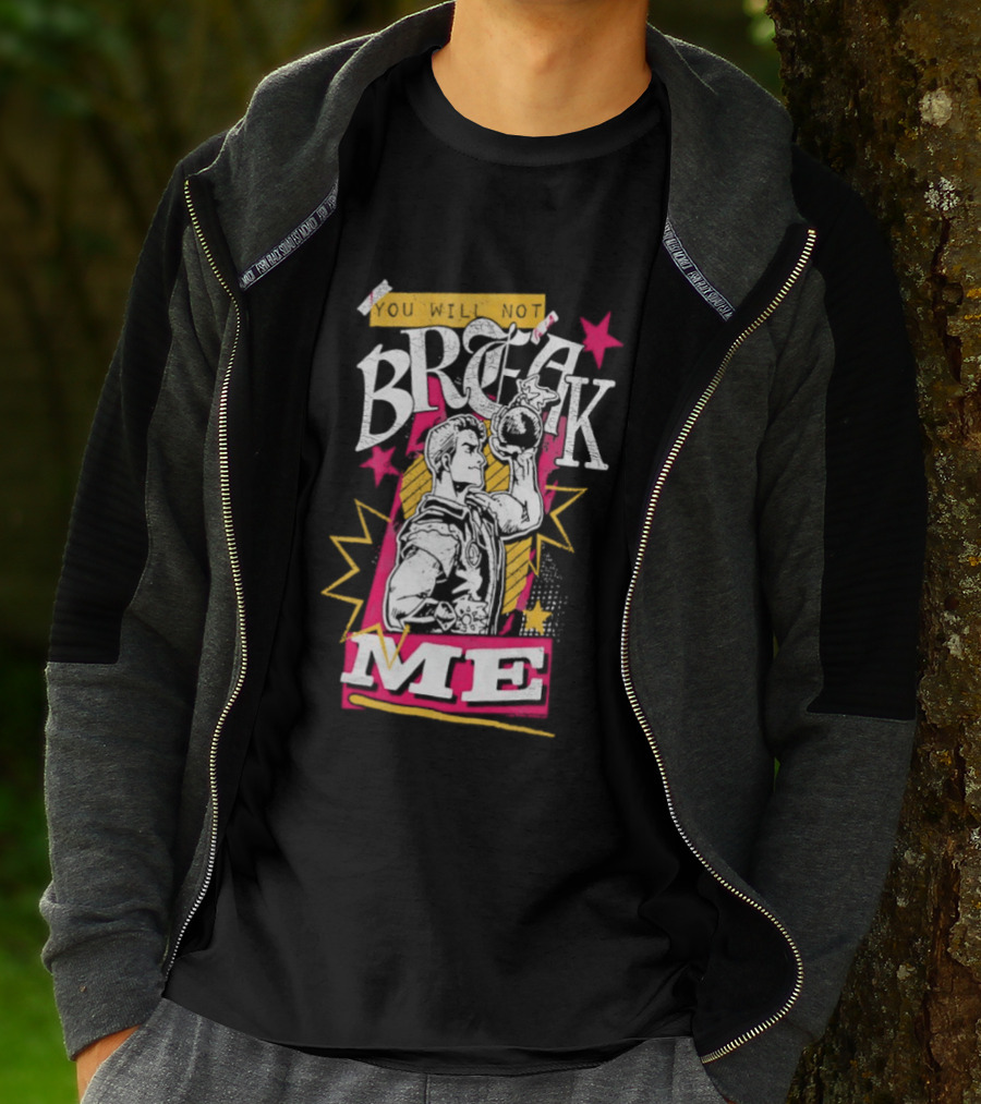 Break Me Bomb Guy Bold Typography Power Starburst T-Shirt