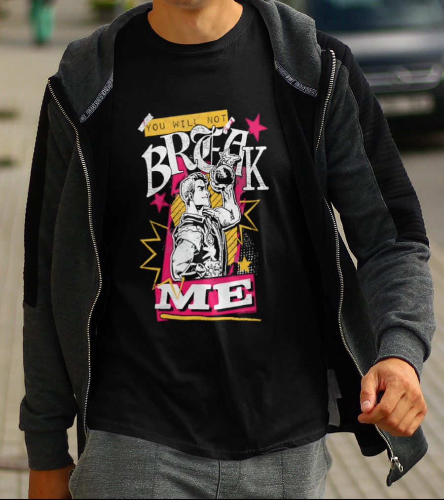 Break Me Bomb Guy Bold Typography Power Starburst T-Shirt