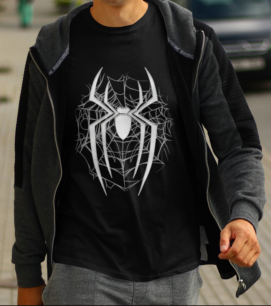Marvel Spider Man Brand New Day Dark Spiderweb White T-Shirt