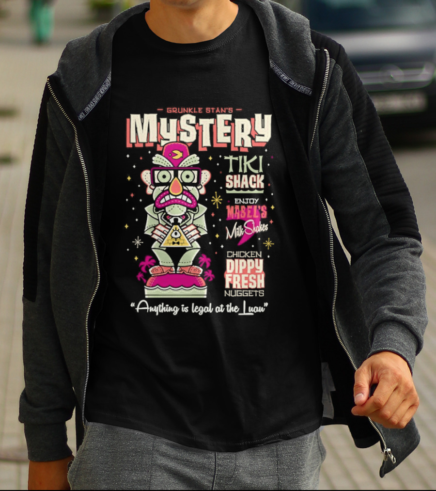 Mystery Tiki Shack Mabel's Mini Shack Dippy Fresh Anything Is Legal At The Luau T-Shirt