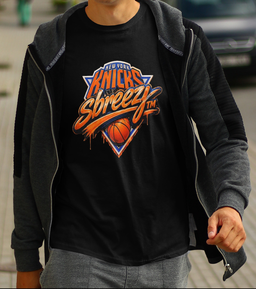 New York Knicks Sbreezy Basketball Triangle TM T-Shirt