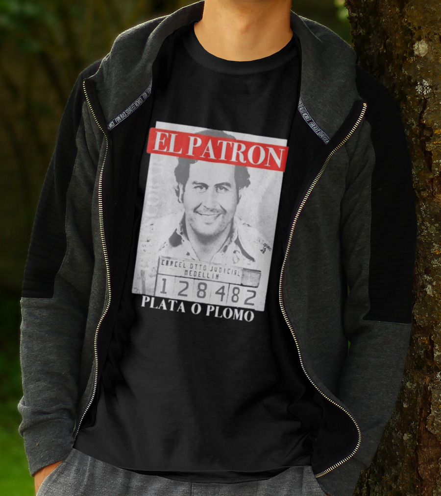 Pablo Escobar Shot El Patron Plata O Plomo Medellin 128482 T-Shirt