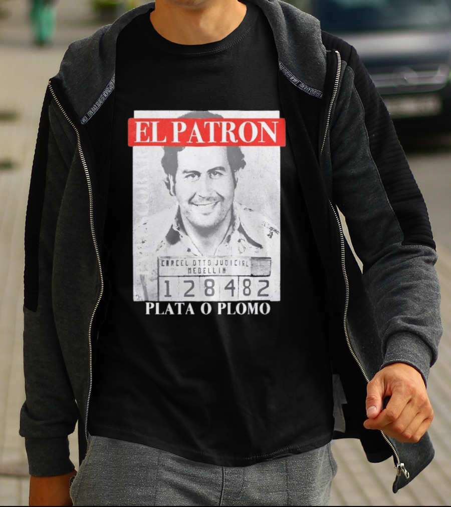 Pablo Escobar Shot El Patron Plata O Plomo Medellin 128482 T-Shirt