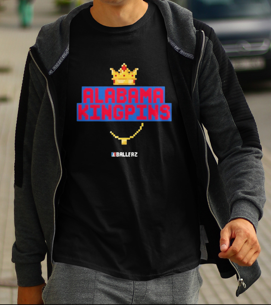 Alabama Kingpins Crown Necklace Ballerz Iconic 8 Bit T-Shirt