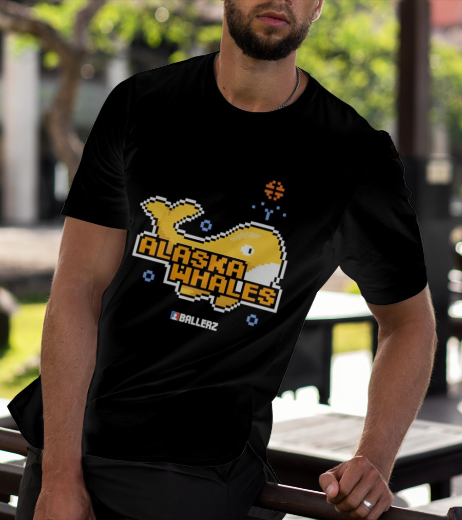 Alaska Whales Ballerz Pixel Whale T-Shirt