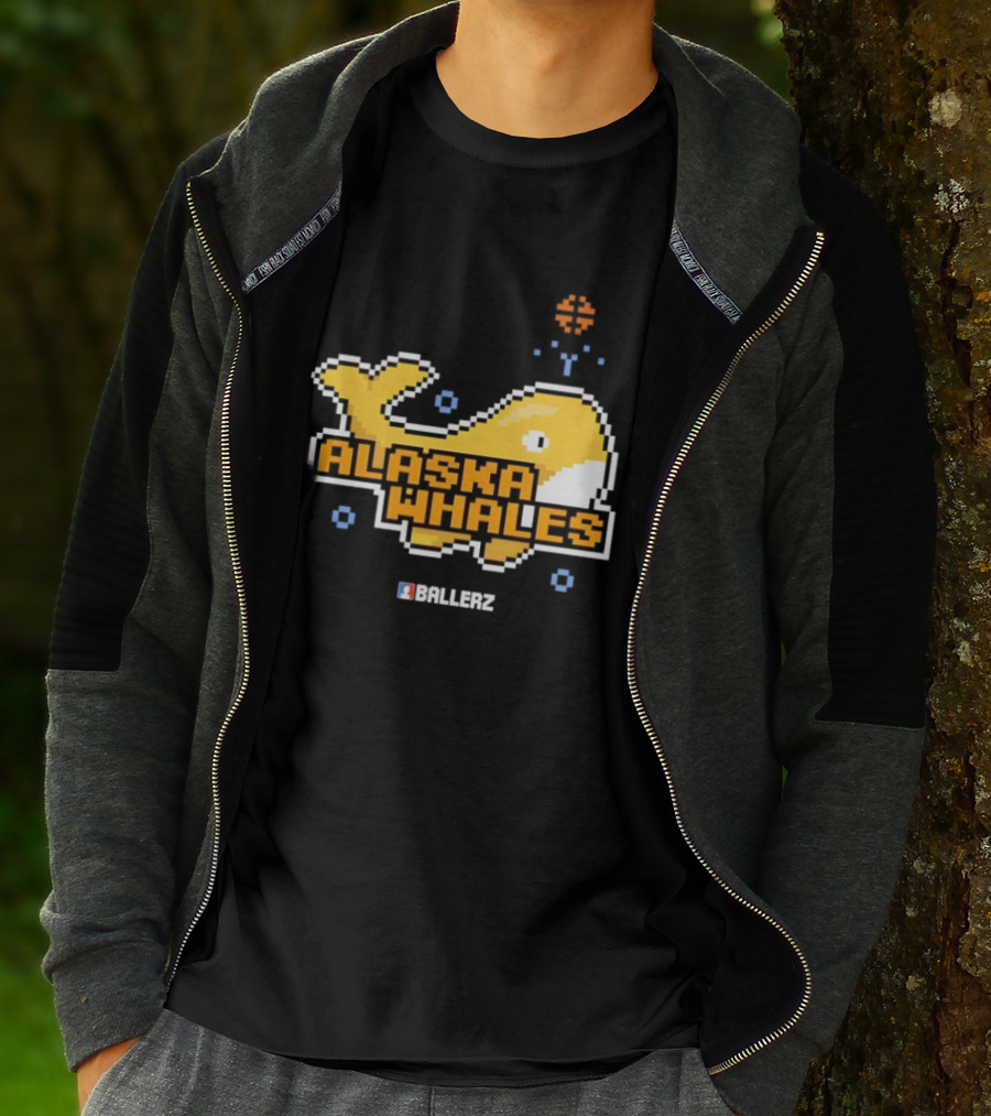 Alaska Whales Ballerz Pixel Whale T-Shirt