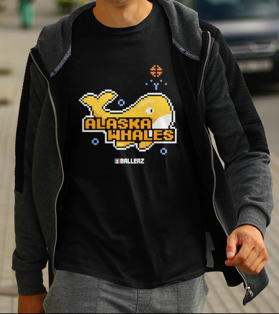 Alaska Whales Ballerz Pixel Whale T-Shirt