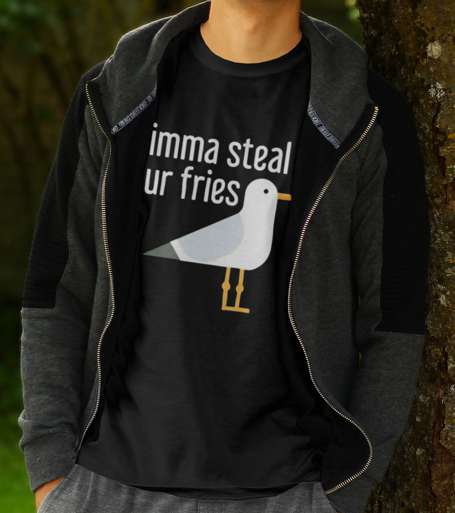 Imma Steal Ur Fries Seagull Bird Beach Humor T-Shirt