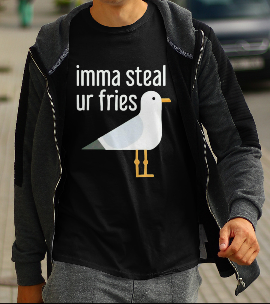 Imma Steal Ur Fries Seagull Bird Beach Humor T-Shirt