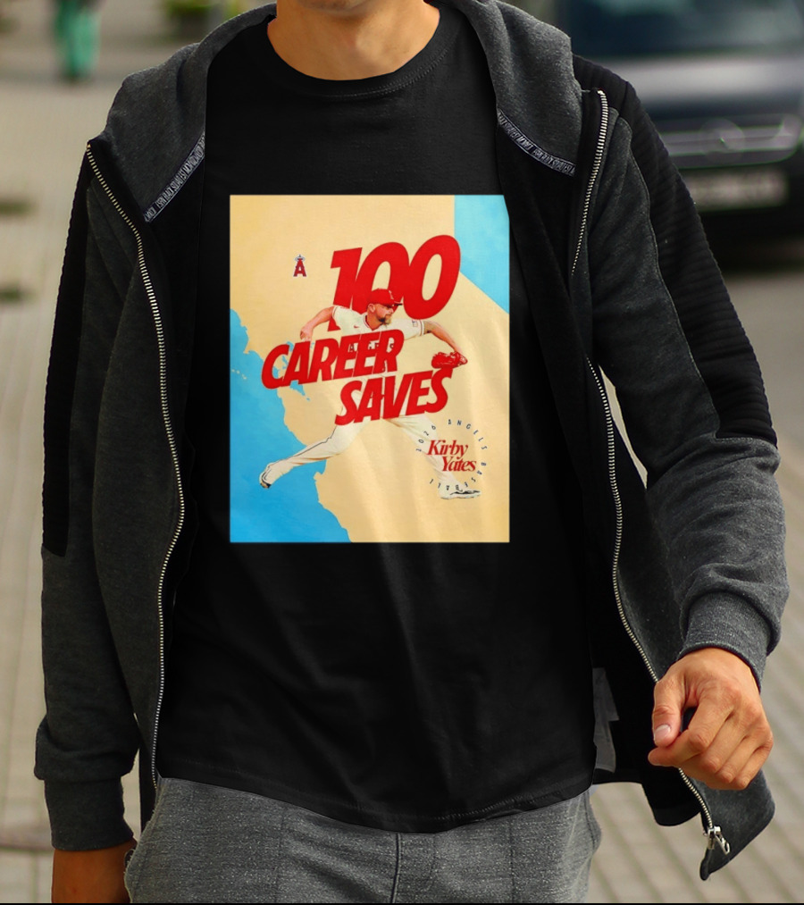 Los Angeles Angels Kirby Yates 100 Career Saves Milestone 2026 T-Shirt