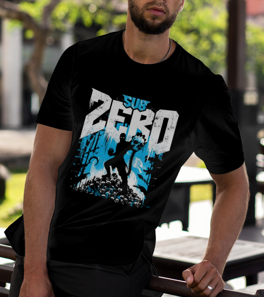 Mortal Kombat Sub Zero Ice Blue Silhouette And Freeze T-Shirt