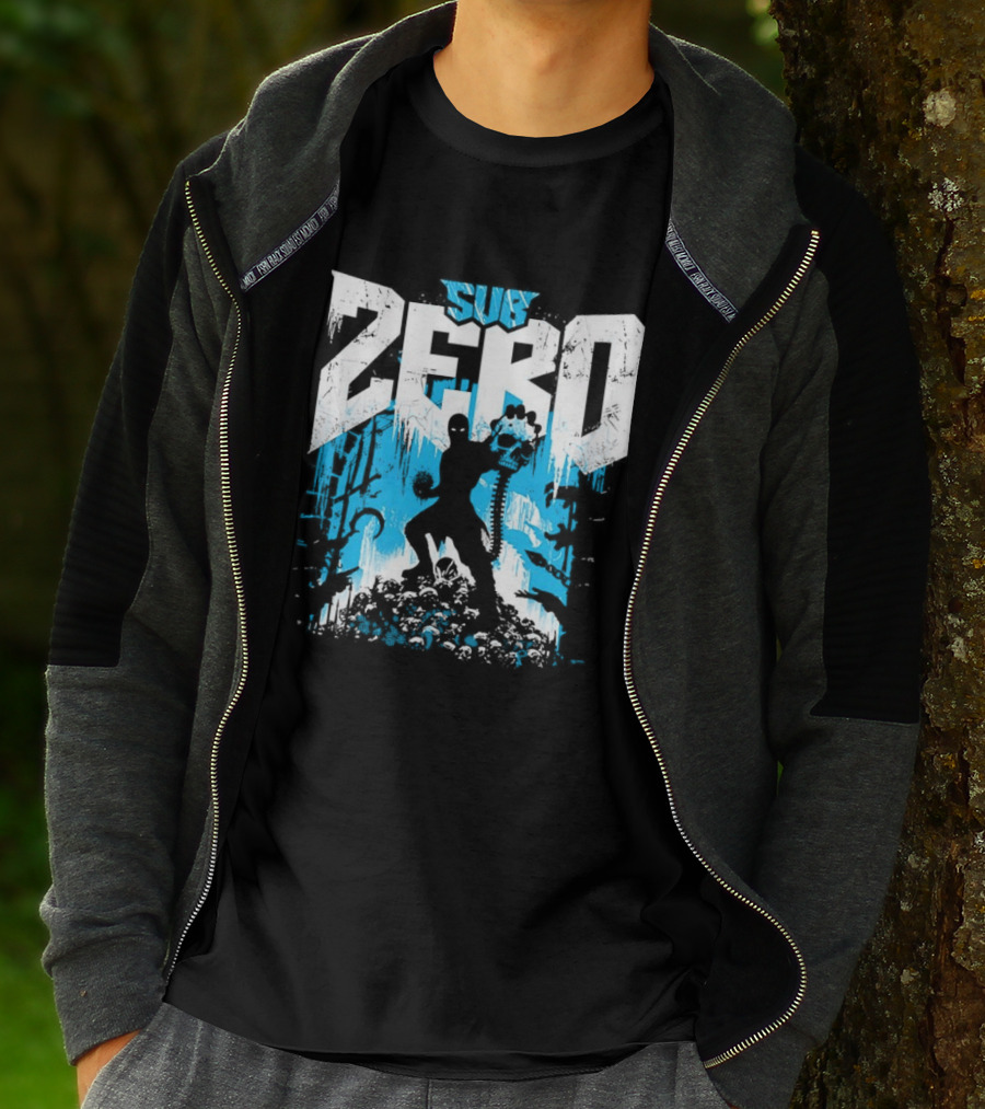 Mortal Kombat Sub Zero Ice Blue Silhouette And Freeze T-Shirt