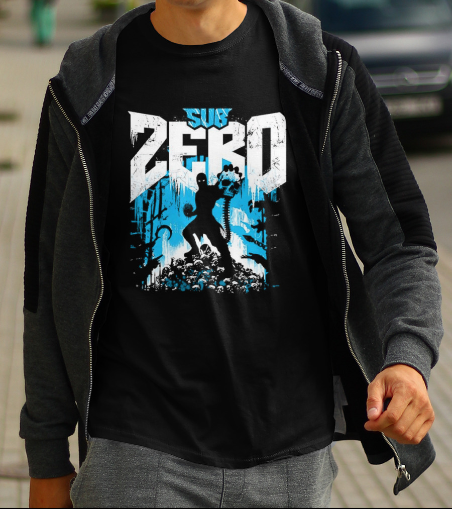 Mortal Kombat Sub Zero Ice Blue Silhouette And Freeze T-Shirt