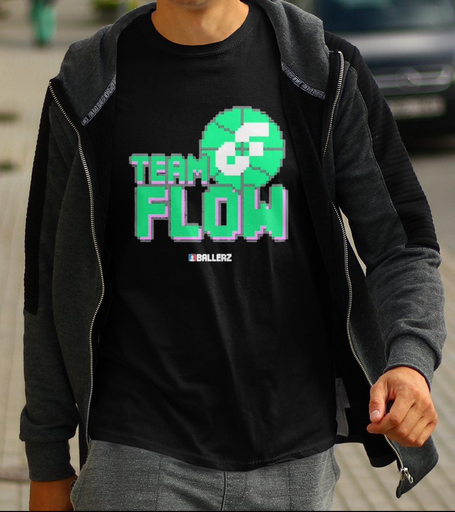 Team Flow Ballerz Pixel Basketball T-Shirt