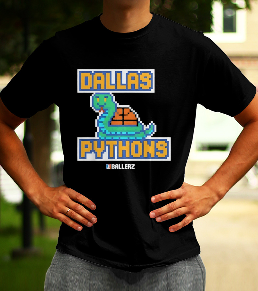 Dallas Pythons Ballerz Basketball Pixel Snake T-Shirt