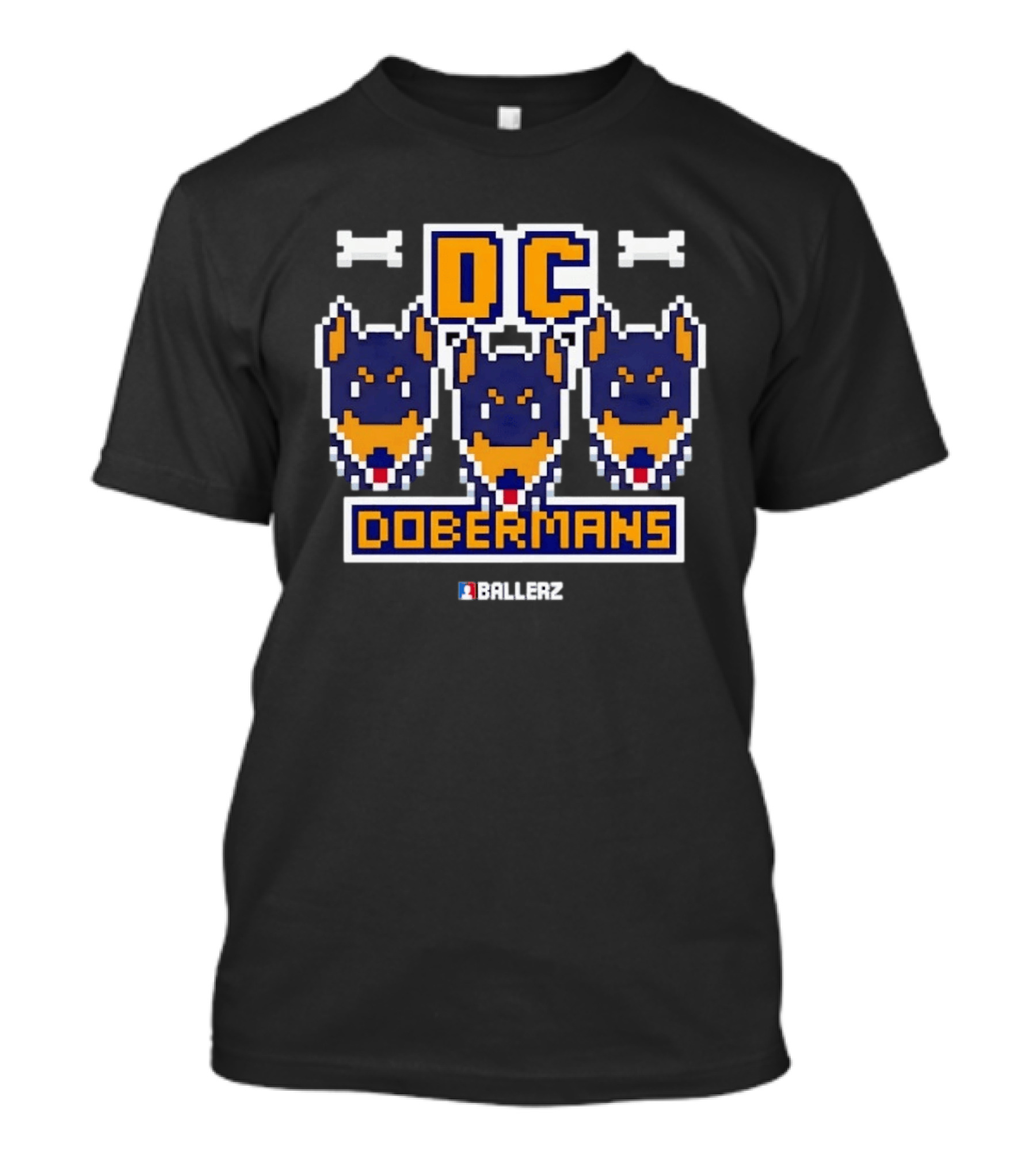 DC Dobermans Ballerz Doberman Dog Pixel T-Shirt