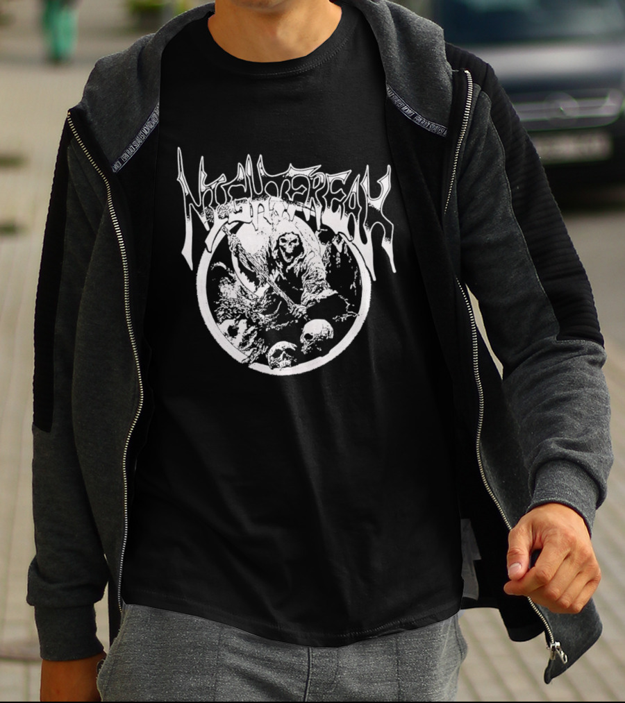 Night Freak Grim Reaper Skull Circle T-Shirt