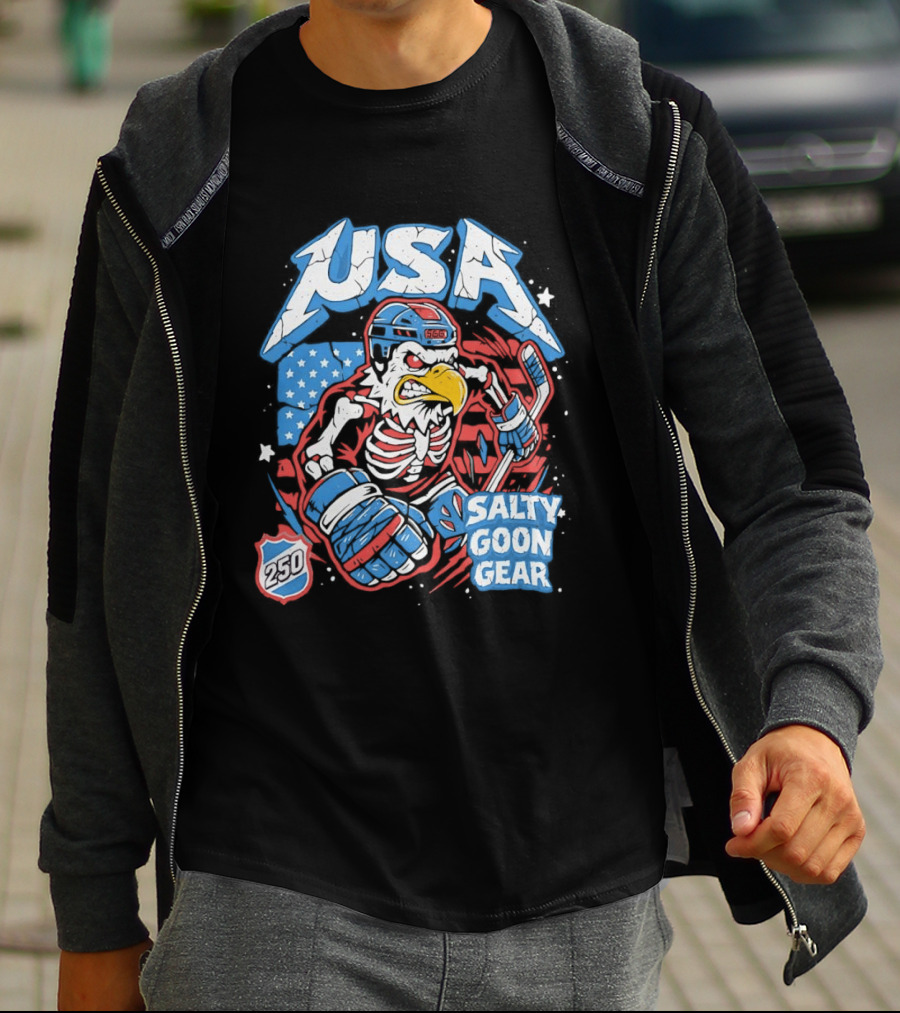 USA Skeleton Eagle 250 Salty Goon Gear T-Shirt
