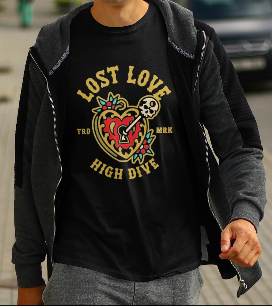 Lost Love High Dive Heart And Key Vintage Tattoo T-Shirt