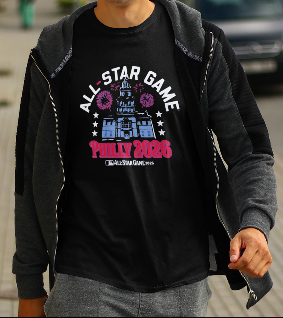 Philly 2026 All Star Game MLB Independence Hall Fireworks Celebration T-Shirt