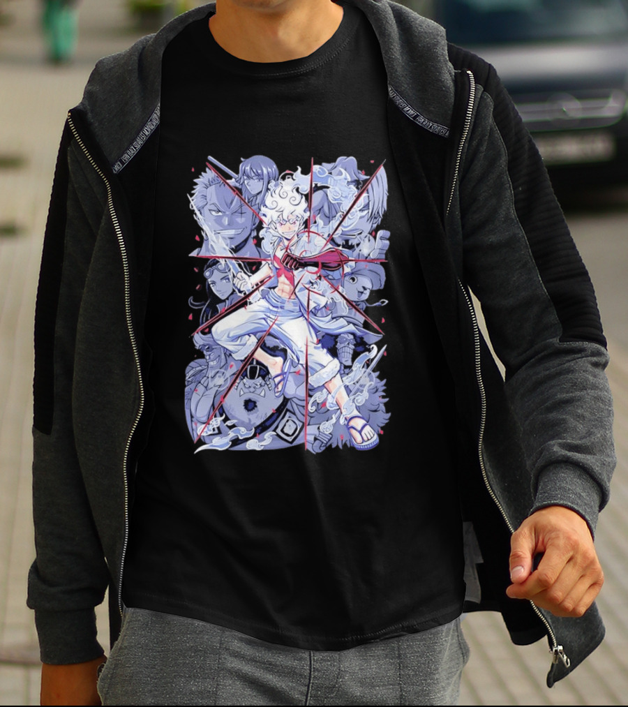 Luffy Gear Fifth Transformation With Crew Fearless Adventure T-Shirt