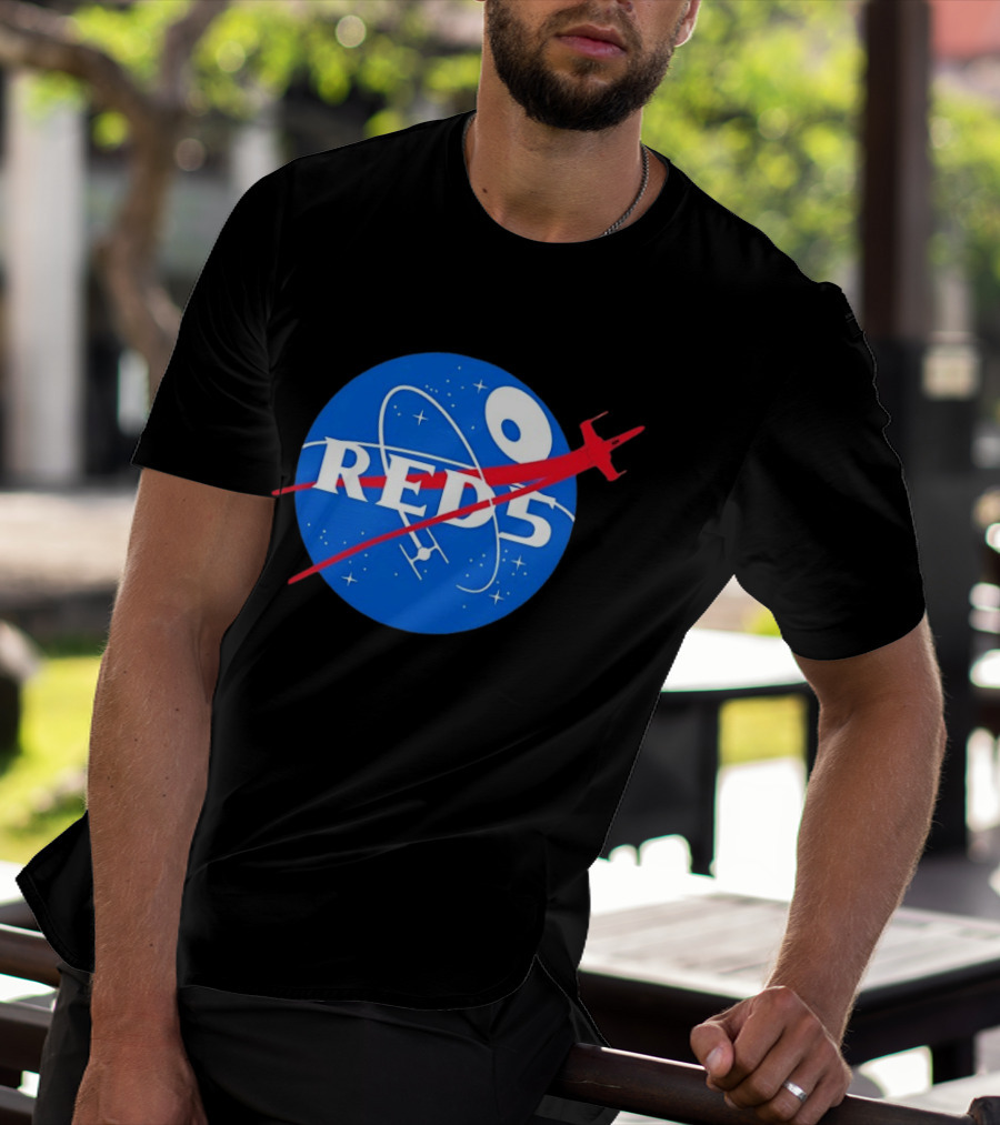 Red 5 NASA Space X Wing Mashup Astronaut Star T-Shirt