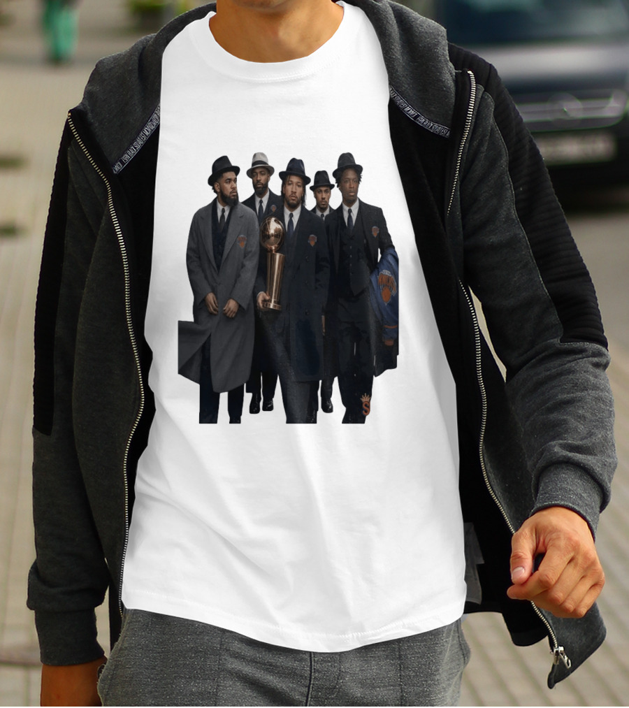 Knicks Mafia New York Knicks Players Suits Championship Trophy T-Shirt