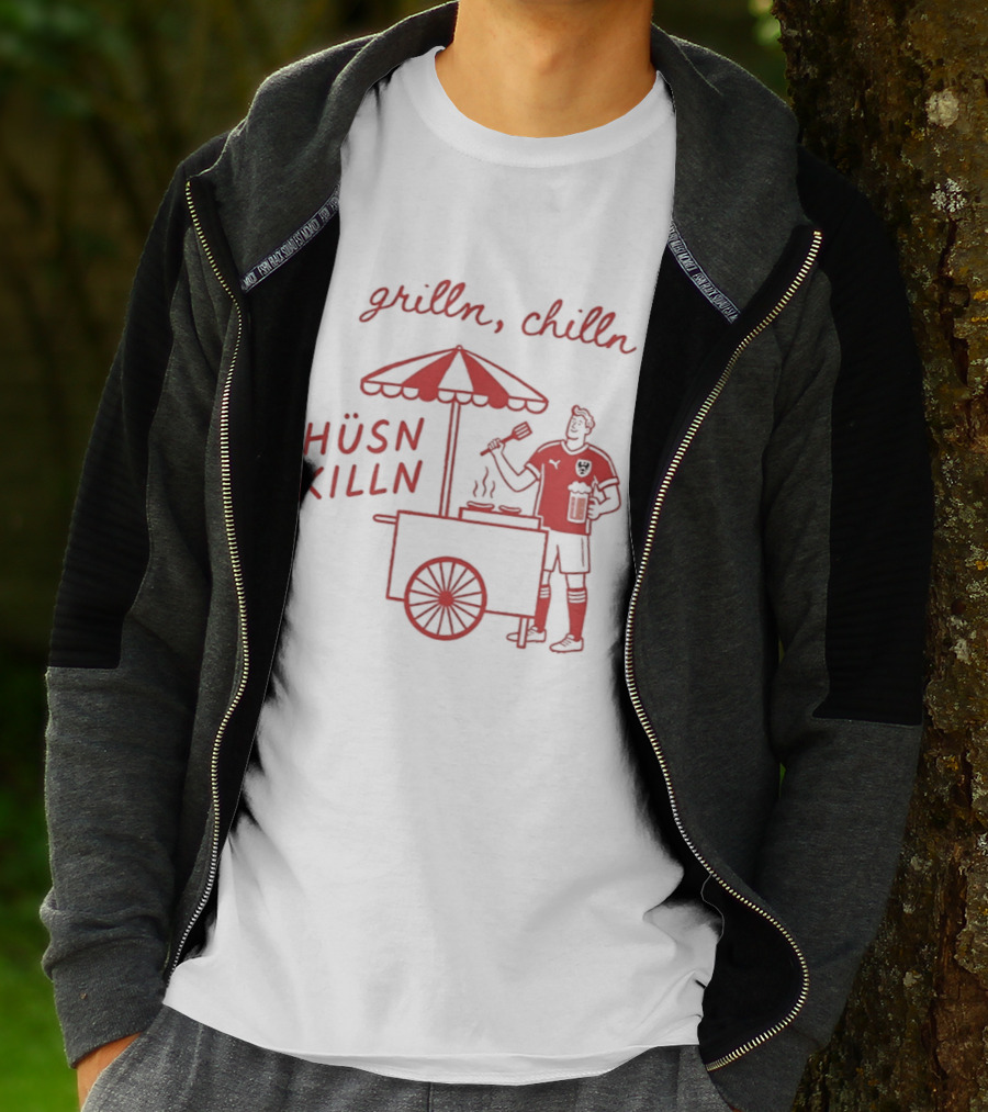 Grilln Chilln Hüsn Killn Austria National Football Team Iconic BBQ T-Shirt