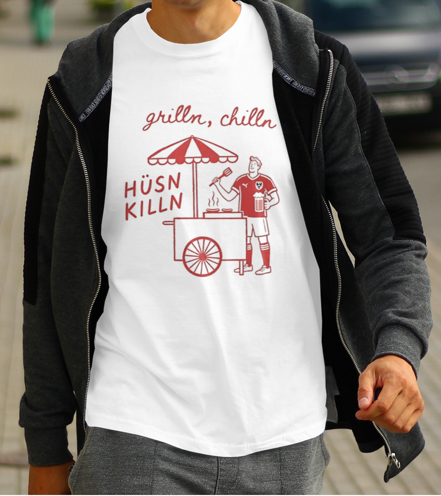 Grilln Chilln Hüsn Killn Austria National Football Team Iconic BBQ T-Shirt