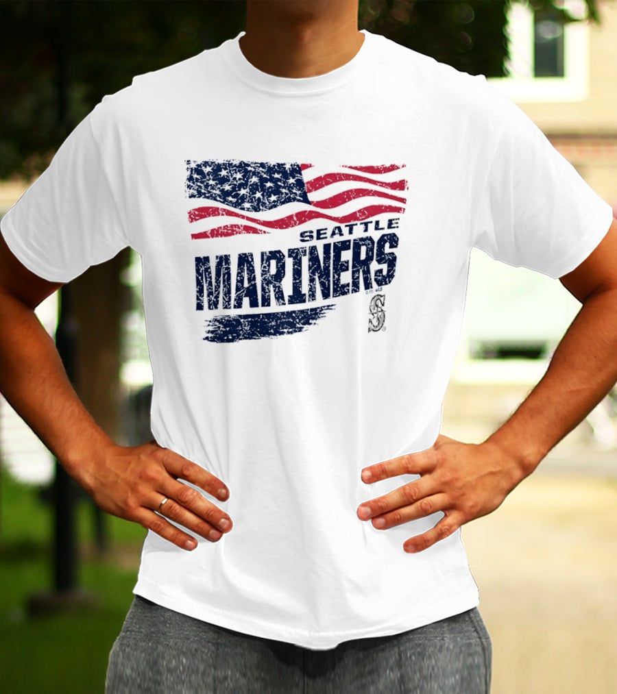 Seattle Mariners Fourth Of July American Flag Celebration T-Shirt