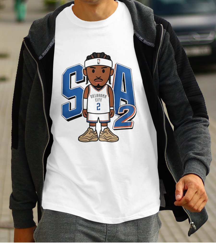 SGA Shai Gilgeous Alexander Oklahoma City Thunder SA 2 Cartoon T-Shirt