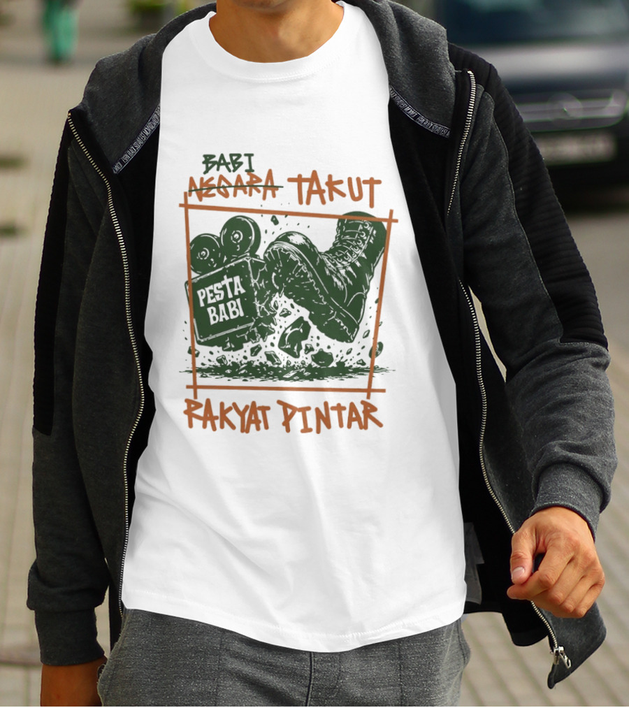 Babi Negara Takut Pesta Babi Rakyat Pintar T-Shirt